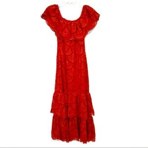 GIANNI BINI Laney tiered lace maxi dress, NWT